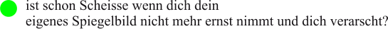 ist schon Scheisse wenn dich dein  eigenes Spiegelbild nicht mehr ernst nimmt und dich verarscht?