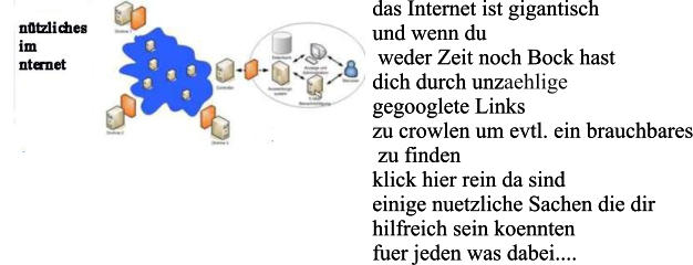 das Internet ist gigantisch und wenn du  weder Zeit noch Bock hast dich durch unzaehlige  gegooglete Links  zu crowlen um evtl. ein brauchbares  zu finden klick hier rein da sind  einige nuetzliche Sachen die dir hilfreich sein koennten  fuer jeden was dabei....  das Internet ist gigantisch und wenn du  weder Zeit noch Bock hast dich durch unz gegooglete Links  zu crowlen um evtl. ein brauchbares  zu finden klick hier rein da sind  einige nuetzliche Sachen die dir hilfreich sein koennten  fuer jeden was dabei....