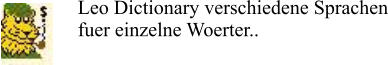 Leo Dictionary verschiedene Sprachen fuer einzelne Woerter..